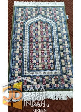 Sajadah Daro 2 G Green - Sajadah Imam / Masjid / Mushola / Karpet Lantai Permadani / Bulu / Tebal 70 Cm X 110 Cm